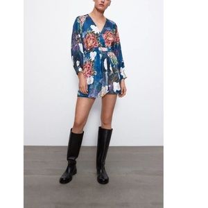 Zara Floral Blue Romper